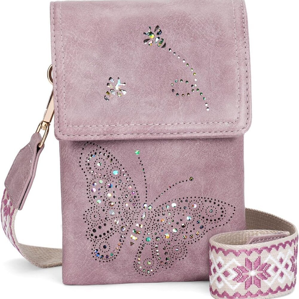Leather Small Crossbody Bags for Women Trendy Cell Phone Bag Wallet Purses Butte
